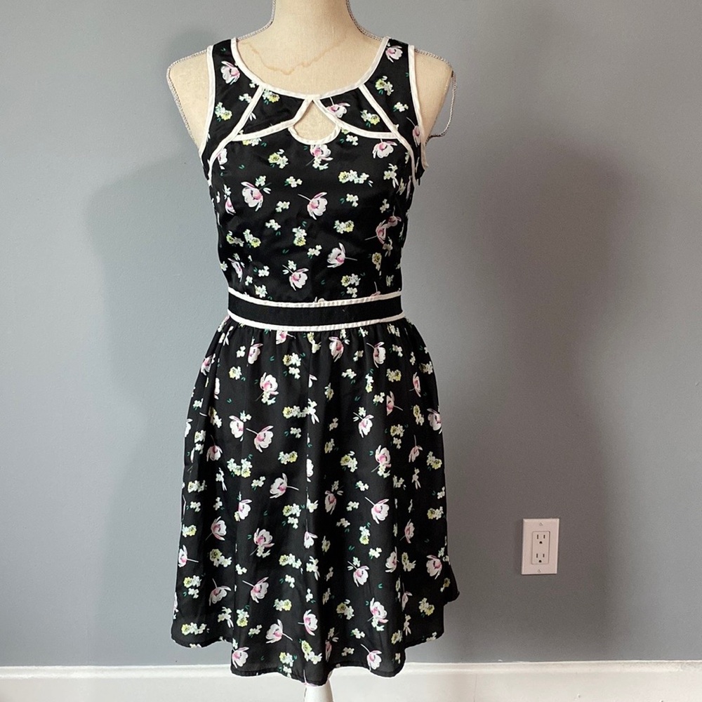 Lauren Conrad black floral dress